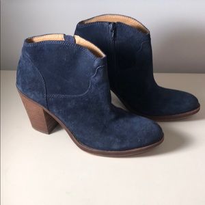 Lucky Brand navy suede booties